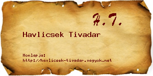 Havlicsek Tivadar névjegykártya